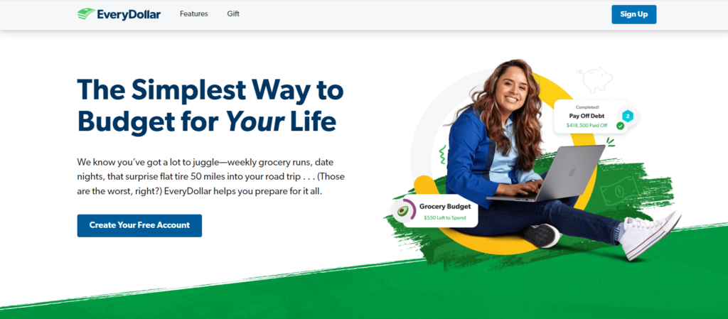 ynab vs everydollar: everydollar homepage