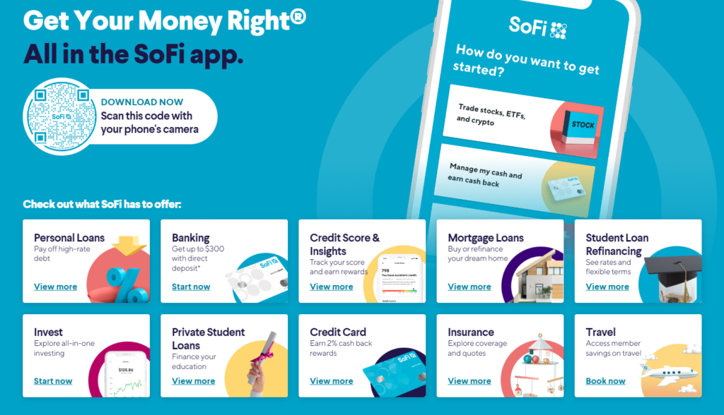 upstart vs sofi: sofi home page