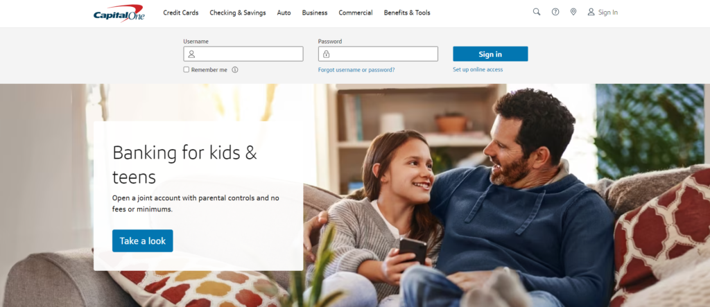 discover vs capital one: capital one homepage