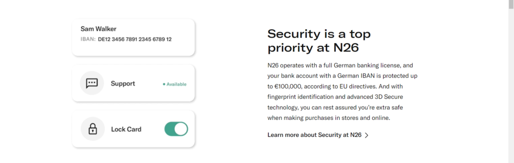 n26 vs revolut: n26 security