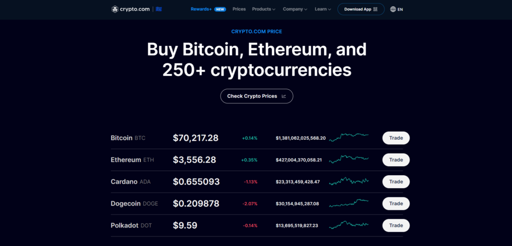 binance vs crypto.com: crypto.com homepage